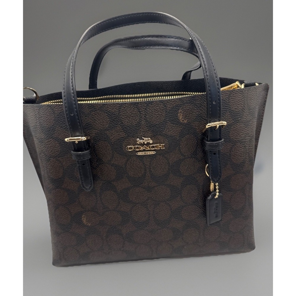 Coach Mollie Tote 25 in Signature Canvas Women Brown Black - Picture 12 of 12